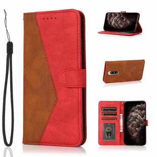 For Sony Xperia 1 Dual-color Stitching Leather Phone Case(Brown Red)