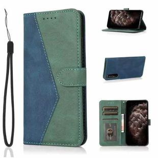 For Sony Xperia 1 III Dual-color Stitching Leather Phone Case(Blue Green)