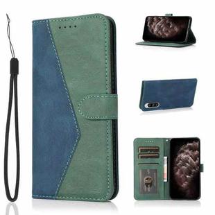 For Sony Xperia 5 Dual-color Stitching Leather Phone Case(Blue Green)