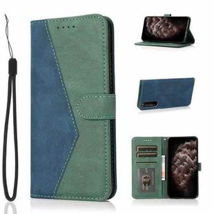 For Sony Xperia 5 III Dual-color Stitching Leather Phone Case(Blue Green)