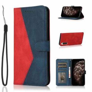 For Sony Xperia 10 II Dual-color Stitching Leather Phone Case(Red Blue)