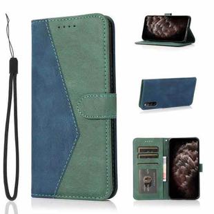 For Sony Xperia 10 III Dual-color Stitching Leather Phone Case(Blue Green)