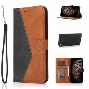 For Sony Xperia 10 III Dual-color Stitching Leather Phone Case(Black Brown)