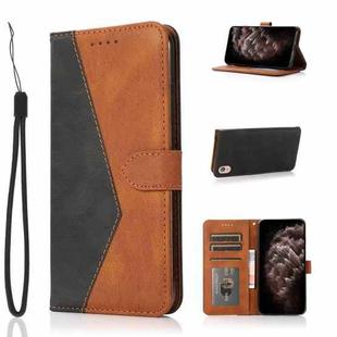 For Sony Xperia L1 Dual-color Stitching Leather Phone Case(Black Brown)