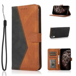 For Sony Xperia L3 Dual-color Stitching Leather Phone Case(Black Brown)
