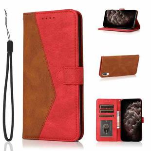 For Sony Xperia L3 Dual-color Stitching Leather Phone Case(Brown Red)