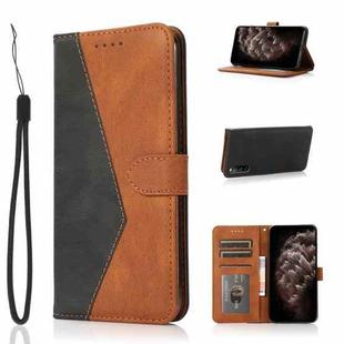 For Sony Xperia L4 Dual-color Stitching Leather Phone Case(Black Brown)