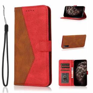 For Sony Xperia L4 Dual-color Stitching Leather Phone Case(Brown Red)