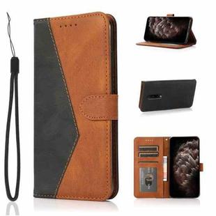 For OnePlus 7 Pro Dual-color Stitching Leather Phone Case(Black Brown)