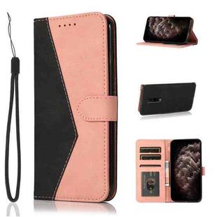 For OnePlus 7 Pro Dual-color Stitching Leather Phone Case(Black Rose Gold)