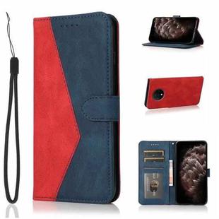 For OnePlus 7T Dual-color Stitching Leather Phone Case(Red Blue)