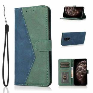 For OnePlus 8 Pro Dual-color Stitching Leather Phone Case(Blue Green)