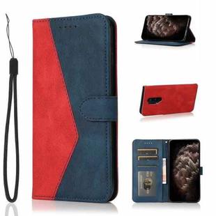 For OnePlus 8 Pro Dual-color Stitching Leather Phone Case(Red Blue)
