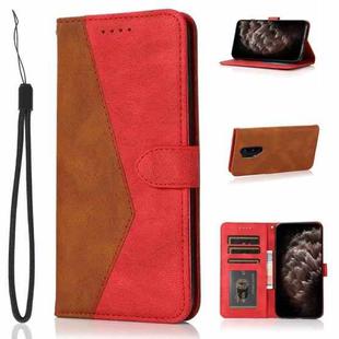 For OnePlus 8 Pro Dual-color Stitching Leather Phone Case(Brown Red)