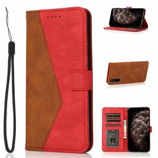 For OnePlus Nord CE 5G Dual-color Stitching Leather Phone Case(Brown Red)