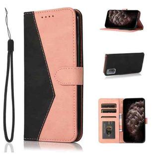 For OPPO A52 / A92 Dual-color Stitching Leather Phone Case(Black Rose Gold)