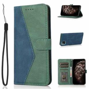 For OPPO A53 5G / A72 5G / A73 5G Dual-color Stitching Leather Phone Case(Blue Green)