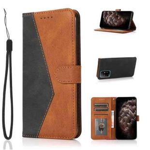For OPPO A94 5G Dual-color Stitching Leather Phone Case(Black Brown)