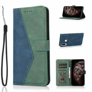 For Huawei P30 lite Dual-color Stitching Leather Phone Case(Blue Green)