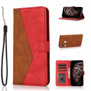 For Huawei P30 lite Dual-color Stitching Leather Phone Case(Brown Red)