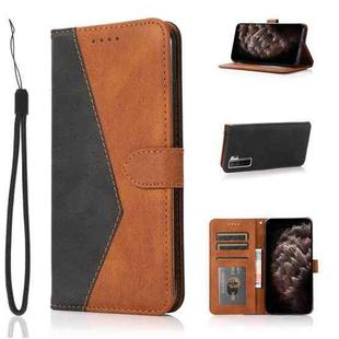 For Huawei P40 lite 5G Dual-color Stitching Leather Phone Case(Black Brown)