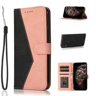 For Huawei Y6 2019 Dual-color Stitching Leather Phone Case(Black Rose Gold)