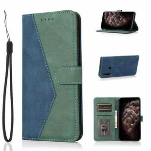 For Honor 10i / Honor 20 lite Dual-color Stitching Leather Phone Case(Blue Green)