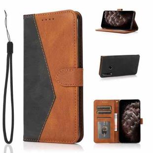 For Honor 10i / Honor 20 lite Dual-color Stitching Leather Phone Case(Black Brown)