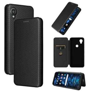 For Kyocera Digno SX3 KYG02 Carbon Fiber Texture Flip Leather Phone Case(Black)