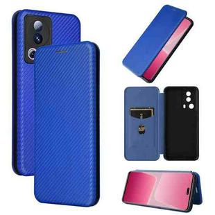 For Xiaomi 13 Lite Carbon Fiber Texture Flip Leather Phone Case(Blue)