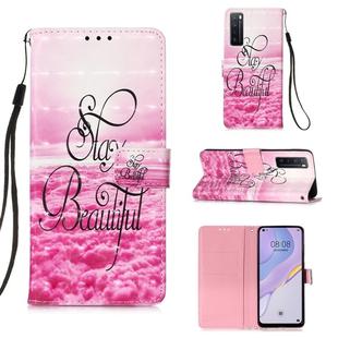 For Huawei nova 7 5G 3D Painting Horizontal Flip Leather Case with Holder & Card Slot & Lanyard(Beautiful)