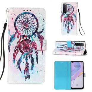 For Huawei nova 7 5G 3D Painting Horizontal Flip Leather Case with Holder & Card Slot & Lanyard(Colorful Wind Chimes)