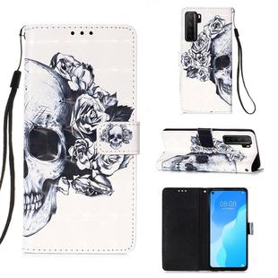 For Huawei nova 7 SE 3D Painting Horizontal Flip Leather Case with Holder & Card Slot & Lanyard(Skull)