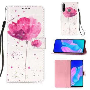 For Huawei P40 Lite E / Y7P 3D Painting Horizontal Flip Leather Case with Holder & Card Slot & Lanyard(Flower)