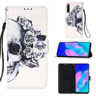 For Huawei P40 Lite E / Y7P 3D Painting Horizontal Flip Leather Case with Holder & Card Slot & Lanyard(Skull)
