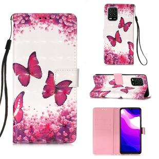 For Xiaomi Mi 10 Lite 5G 3D Painting Horizontal Flip Leather Case with Holder & Card Slot & Lanyard(Rose Red Butterfly)