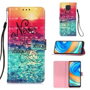For Xiaomi Redmi Note 9S 3D Painting Horizontal Flip Leather Case with Holder & Card Slot & Lanyard(Catch Dream)