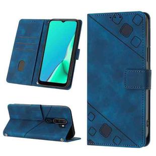 For OPPO A9 2020 / A5 2020 / A11X Skin-feel Embossed Leather Phone Case(Blue)