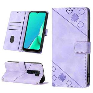 For OPPO A9 2020 / A5 2020 / A11X Skin-feel Embossed Leather Phone Case(Light Purple)