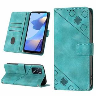 For OPPO A16 / A54S Skin-feel Embossed Leather Phone Case(Green)