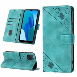 For OPPO A16K Skin-feel Embossed Leather Phone Case(Green)