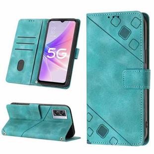 For OPPO A57 5G 2022 / Realme V23 / Narzo 50 5G / A77 5G / K10 5G Global / A57 4G / V23i Skin-feel Embossed Leather Phone Case(Green)