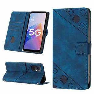 For OPPO A96 5G / Reno7z / Reno7 Lite 5G / F21 Pro 5G / Reno8 z / OnePlus Nord N20  Skin-feel Embossed Leather Phone Case(Blue)