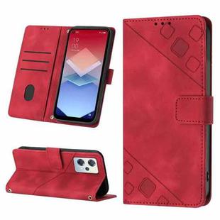 For OPPO K10X / Realme 9 Pro Skin-feel Embossed Leather Phone Case(Red)