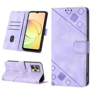 For Realme 10 Skin-feel Embossed Leather Phone Case(Light Purple)