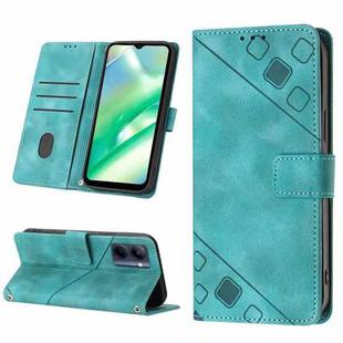 For Realme C33 Skin-feel Embossed Leather Phone Case(Green)