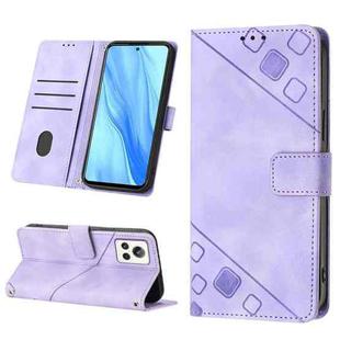 For Realme GT2 Explorer Master Skin-feel Embossed Leather Phone Case(Light Purple)