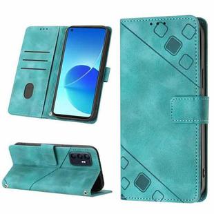 For OPPO Reno6 4G Skin-feel Embossed Leather Phone Case(Green)