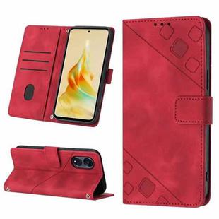 For OPPO Reno8 T 5G/A1 Pro 5G Global Skin-feel Embossed Leather Phone Case(Red)