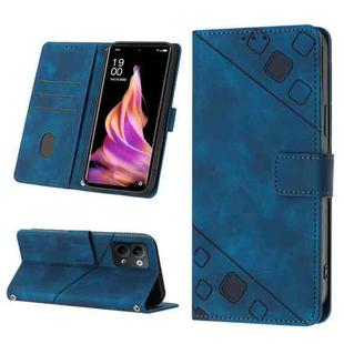 For OPPO Reno9 5G／Reno9 Pro 5G Skin-feel Embossed Leather Phone Case(Blue)